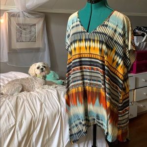 NWOT Plus Sz Womens Boho Tribal Print Shirt